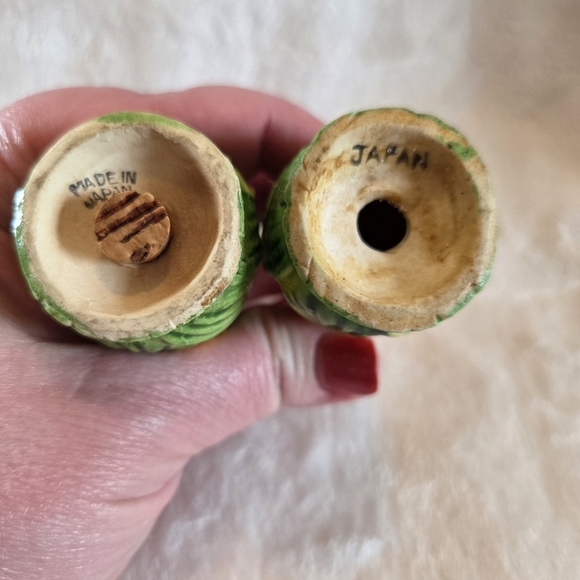 Vintage Japan Half Shucked Corn On the Cob Salt and Pepper Shakers Ceramic - Picture 8 of 8